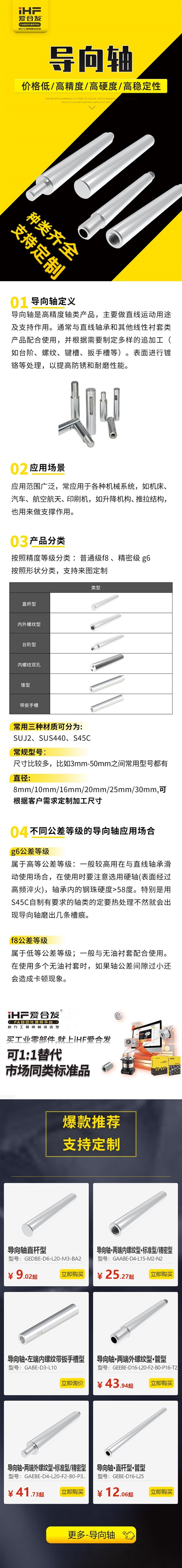 帶你了解不同公差等級(jí)的導(dǎo)向軸應(yīng)用場(chǎng)合！