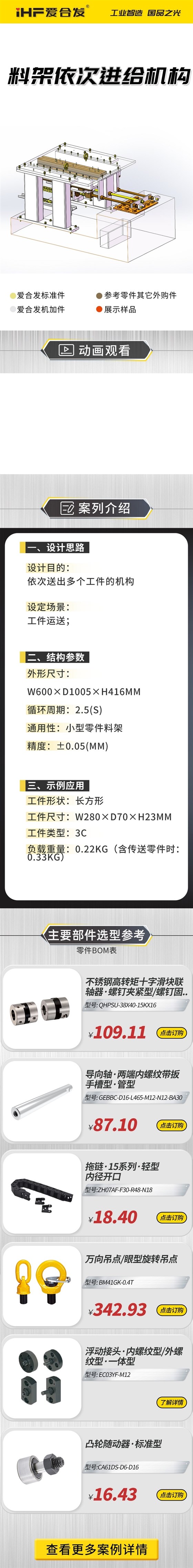 愛合發(fā)：案例介紹，料雜架依次進(jìn)給機構(gòu)！