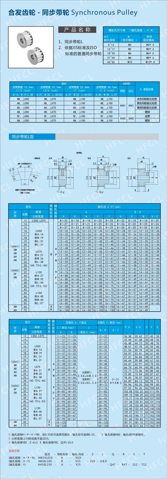 同步帶輪L規(guī)格型號